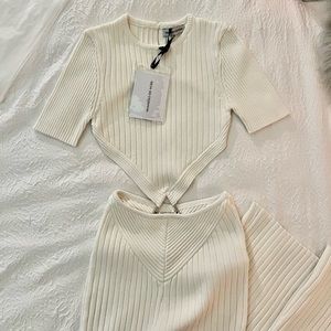 Off white Maniere De Voir Knitted Backless Jumpsuit